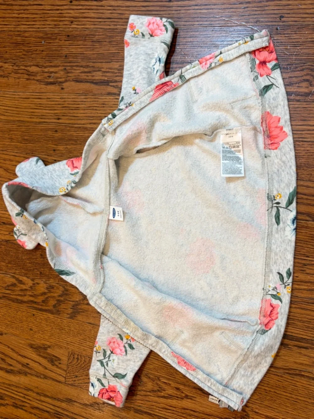 🌸 Old Navy Floral Zip Hoodie with Ears |‎ 3–6 Months 🌸